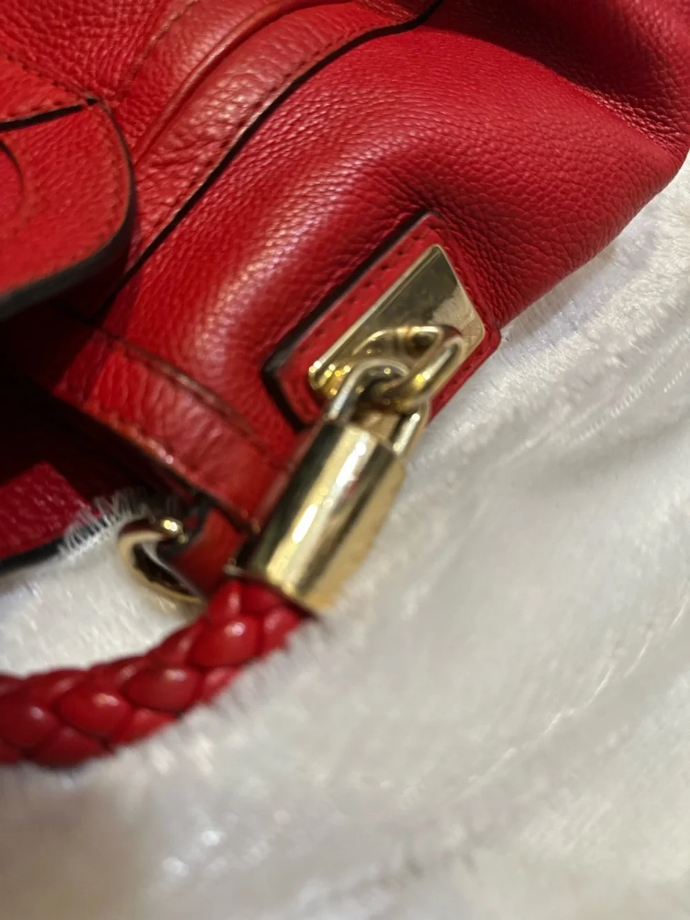 Gucci Red Leather Crossbody with Braided Strap and Tassels - Picture 6 of 11